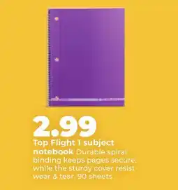 Hy-Vee Top Flight 1 subject notebook offer
