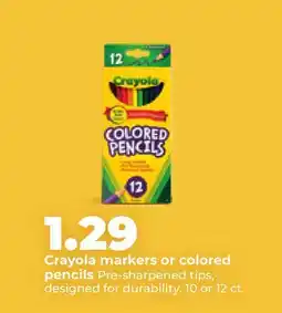 Hy-Vee Crayola markers or colored pencils offer