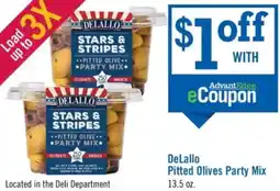 Price Chopper Delallo pitted olives party mix offer