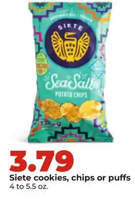 Hy-Vee Siete cookies, chips or puffs offer