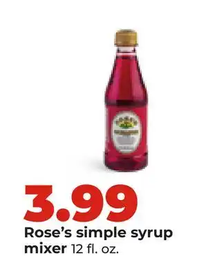 Hy-Vee Rose's simple syrup mixer offer