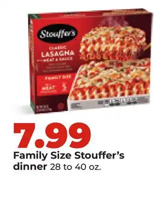 Hy-Vee Family Size Stouffer's dinner offer