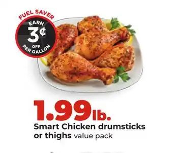 Hy-Vee Smart Chicken drumsticks or thighs value pack offer