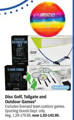 Meijer Disc Golf, Tailgate and Outdoor Games offer
