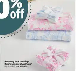 Meijer Havenstay Back to College Bath Towels and Wash Packs offer