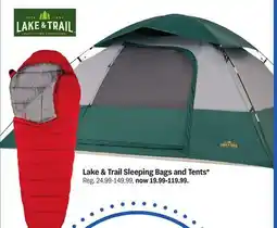 Meijer Lake & Trail Sleeping Bags and Tents offer
