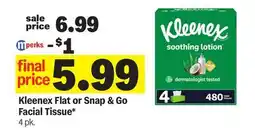 Meijer Kleenex Flat or Snap & Go Facial Tissue offer