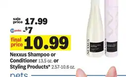 Meijer Nexxus Shampoo or Conditioner 13.5 oz. or Styling Products* 2.57-10.6 oz offer