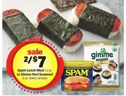 Meijer Spam Lunch Meat 12 oz. or Gimme Nori Seaweed .8 oz offer