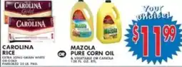Compare Foods Carolina rice or mazola pure corn oil offer