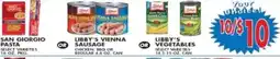 Compare Foods San giorgio pasta or libby's vienna sausage or libby's vegetables offer