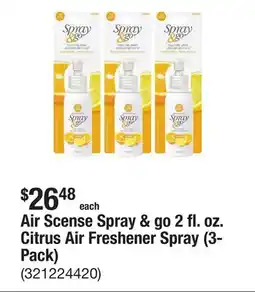 The Home Depot Air Scense Spray & go 2 fl. oz. Citrus Air Freshener Spray (3-Pack) offer