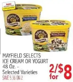 Ingles Markets Mayfield Selects ice cream or yogurt offer