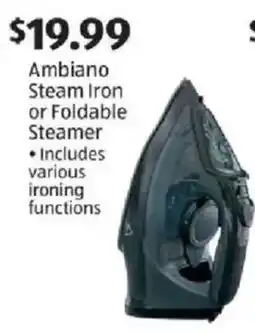 Aldi Ambiano steam iron or foldable steamer offer