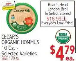 Ingles Markets Cedar's organic hummus offer