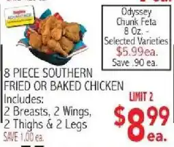 Ingles Markets 8 piece southern fried or baked chicken offer