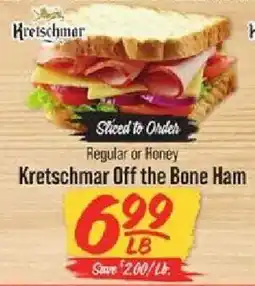 IGA Kretschmar off the bone ham offer