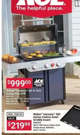 Ace Hardware Weber Genesis 300 Series Carbon Steel Griddle Insert offer