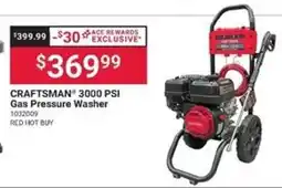 Ace Hardware Craftsman 3000 Psi Gas Pressure Washer offer