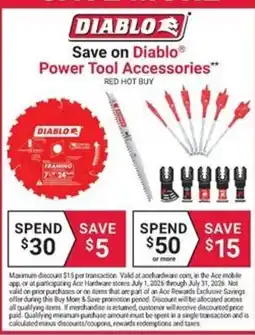 Ace Hardware Diablo power tool accessories offer