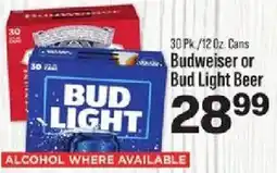 IGA Budweiser or Bud Light Beer offer