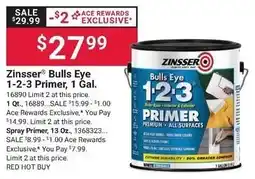 Ace Hardware Zinsser Bulls Eye primer offer