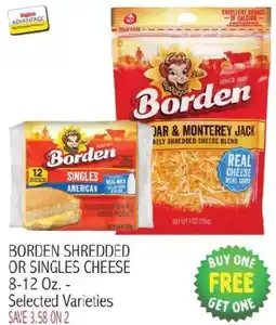 Ingles Markets Borden shredded or singles cheese offer