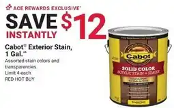 Ace Hardware Cabot exterior stain offer