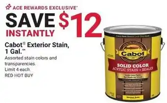 Ace Hardware Cabot exterior stain offer
