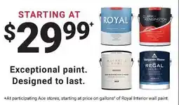 Ace Hardware Royal interior wall paint offer