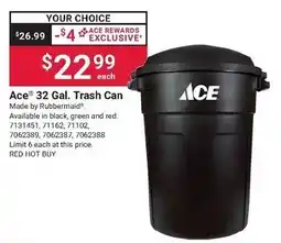 Ace Hardware Ace 32 Gal. Trash Can offer