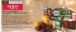 Ace Hardware Ball regular mouth qt. or wide mouth pt. mason jars offer
