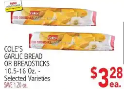 Ingles Markets Cole's garlic bread or breadsticks offer