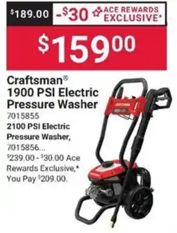 Ace Hardware Craftsman 1900 Psi Electric Pressure Washer offer