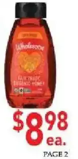 Ingles Markets Wholesome fair trade organic honey offer