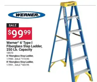 Ace Hardware Werner 6' Type I Fiberglass Step Ladder offer
