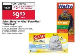 Ace Hardware Select Hefty or Glad ForceFlex Trash Bags offer