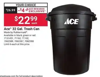 Ace 32 Gal. Trash Can