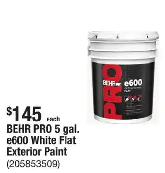 Behr pro e600 white flat exterior paint