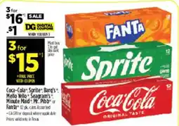 Dollar General Coca-Cola Sprite Barq's Mello Yello Seagram's Minute Maid Mr. Pibb or Fanta offer