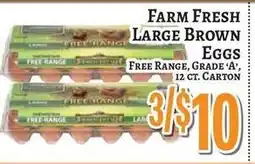 Trade Fair Supermarket Farm Fresh Large Brown Eggs offer