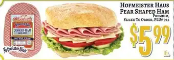 Trade Fair Supermarket Hofmeister Haus pear shaped ham offer