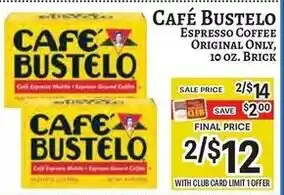 Trade Fair Supermarket Cafe Bustelo Espresso Coffee offer