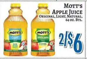 Trade Fair Supermarket Mott's apple juice offer