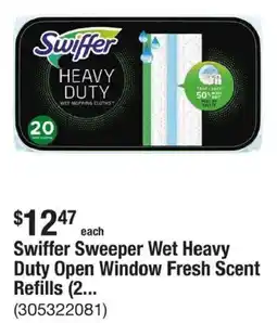 The Home Depot Swiffer Sweeper Wet Heavy Duty Open Window Fresh Scent Refills offer
