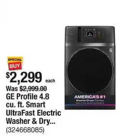 The Home Depot Ge Profile 4.8 cu. ft. Smart UltraFast Electric Washer & Dryer offer