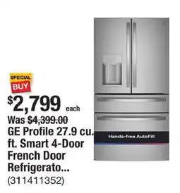 The Home Depot Ge Profile 4-door french door refrigerator offer