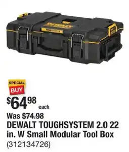 The Home Depot DeWalt Toughsystem 2.0 22 in. W Small Modular Tool Box offer
