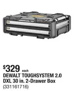 The Home Depot DeWalt toughsystem 2.0 dxl 30 in. 2-drawer box offer