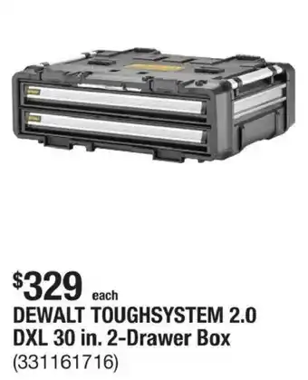The Home Depot DeWalt toughsystem 2.0 dxl 30 in. 2-drawer box offer